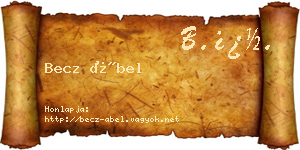 Becz Ábel névjegykártya
