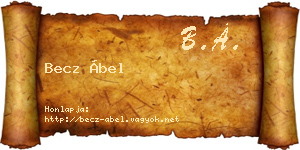 Becz Ábel névjegykártya