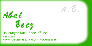 abel becz business card